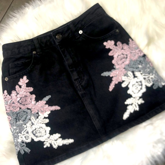 Topshop Dresses & Skirts - Gently Used Topshop Moto Denim Skirt HighWaist
